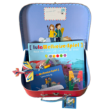 Koffer mit Weltreise-Spiel - alles im Koffer
