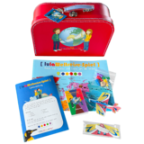Koffer-Weltreise-Spiel - Materialien vor Koffer