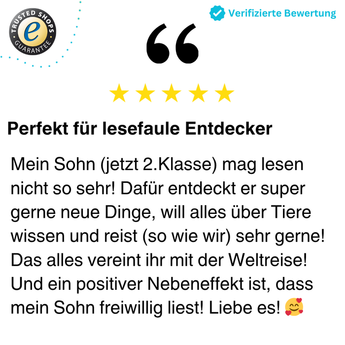Bewertung perfekt für lesefaule Entdecker