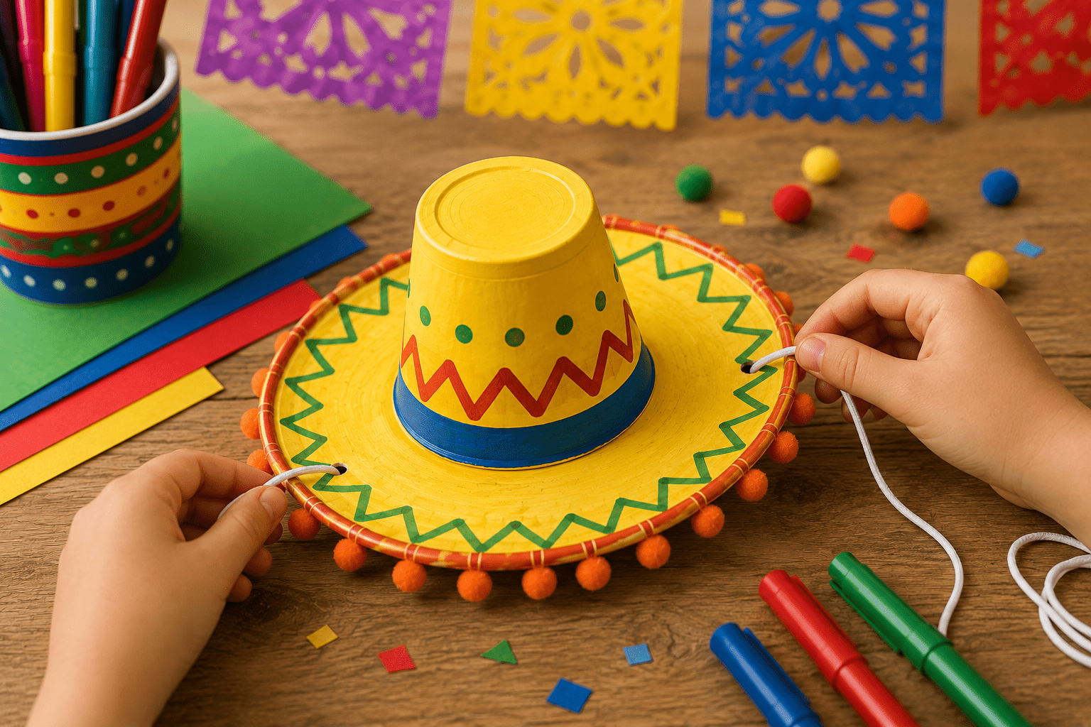 Sombrero mit Gummiband zum Umbinden
