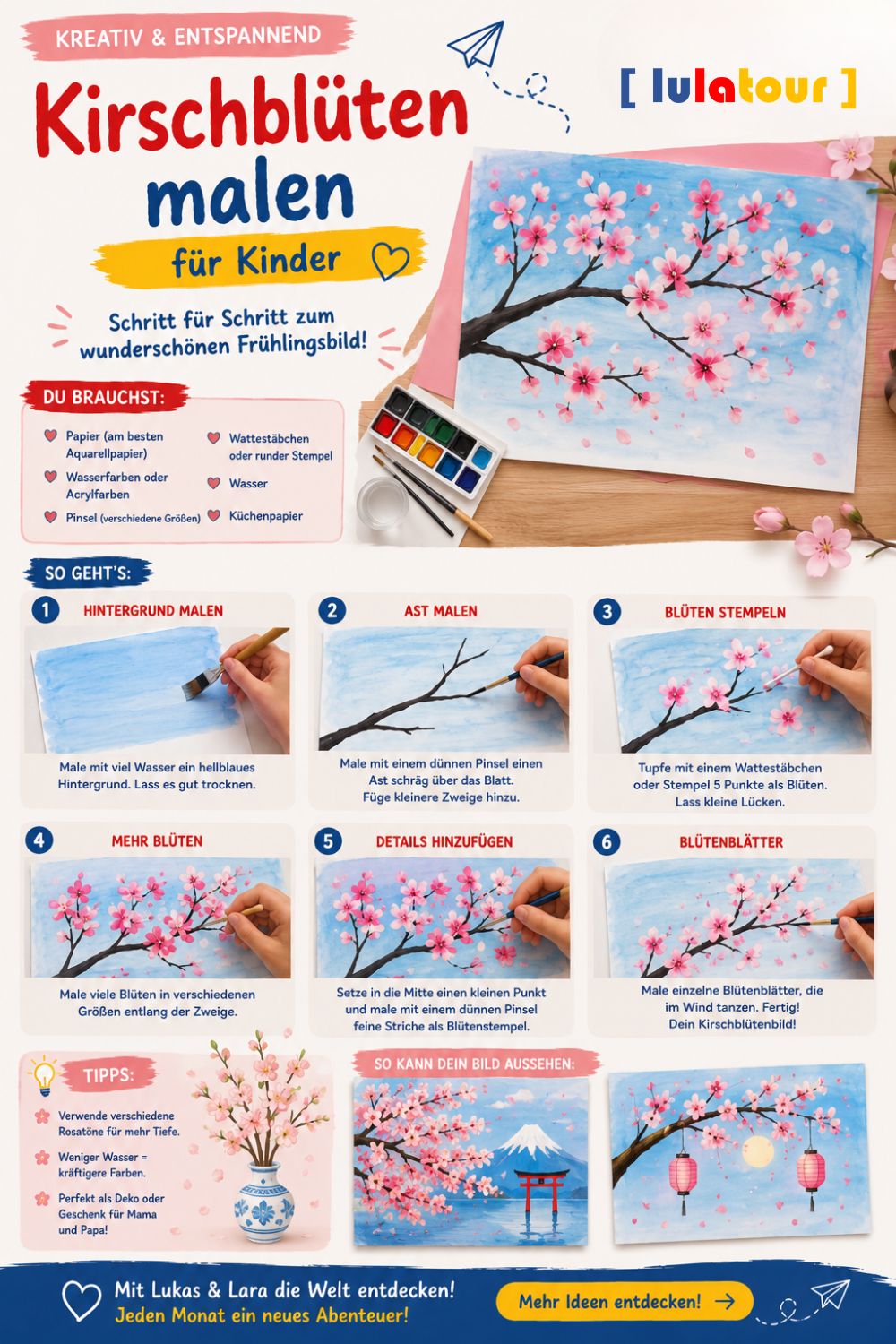 Kirschblüten malen